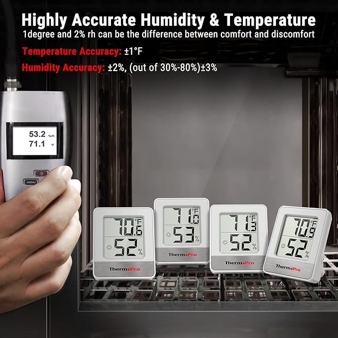 ThermoPro TP49 Digital Hygrometer Indoor Thermometer Humidity Meter Room Thermometer with Temperature and Humidity Monitor Mini Hygrometer Outdoor - Image 7