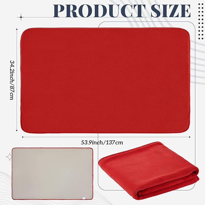 1 Pcs Couples Waterproof Mat 54 x 34 in Lover Reusable Stainproof Blanket Quiet Easy Use Mattress Protector for Adult Multi Functional Bed Sheet Couple Messy Play Pleasure Comfort (Red) - Image 2