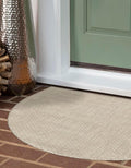 Unique Loom Outdoor Solid Collection Area Rug (3' 1" x 6' 1" Hearth Beige/Ivory) by UniqueLoom