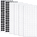 735 Pcs Small Felt Furniture Pads, Self-Adhesive EVA Foam Dot Circles, Round Felt Furniture Stickers for Desks Drawers Vases Photo Frames Cabinets Doors Candlesticks- Black, White (0.39'') by Unknown
