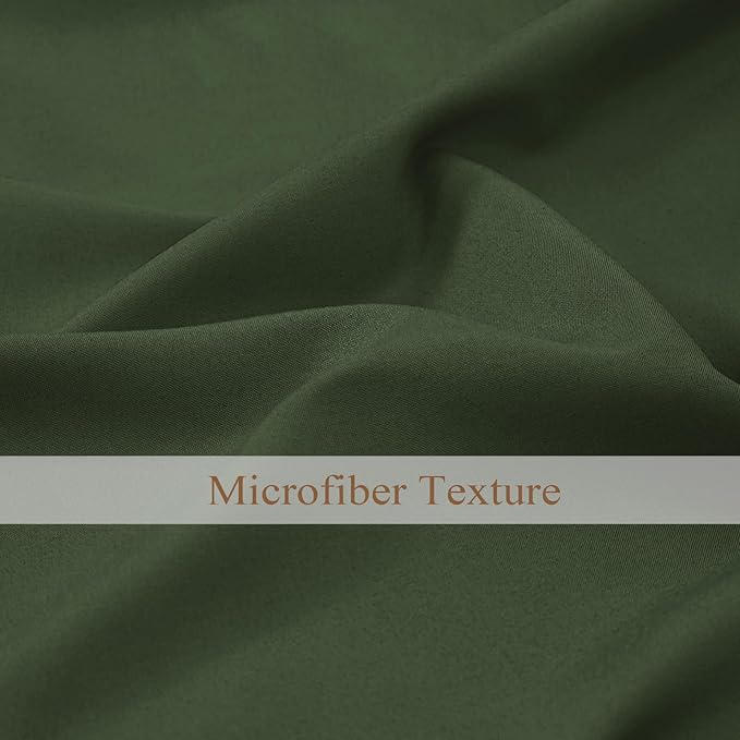 L.Z.E Olive Green Non-See-Through Privacy Curtains 63 Inch Length 2 Panels Set, Light Filtering Semi Sheer Curtains for Living Room Bedroom Nursery Grommet Top Short Window Panels (55" W x 63" L) - Image 7