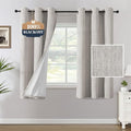 H.VERSAILTEX Chenille Linen Blackout Curtains for Bedroom Thermal Insulated Textured Linen Look Curtains with White Flocking Coating Back, 42" W x 63" L, Heathered Cloud(Not Solid) by HVERSAILTEX