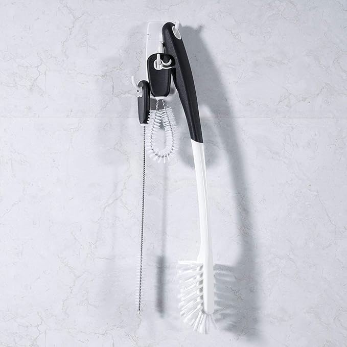 3-in-1 Water Bottle Cleaning Brush Set - Long Handle Scrubbing Brush for Tumbler, Straw, Baby Bottles, Drinking Glasses, White - Image 6