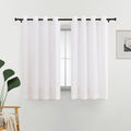 L.Z.E Non-See-Through Privacy Curtains 63 Inch Length 2 Panels Set, White Light Filtering Semi Sheer Curtains & Drapes for Living Room Bedroom Nursery Grommet Top Solid Short (55" W x 63" L) by LZE