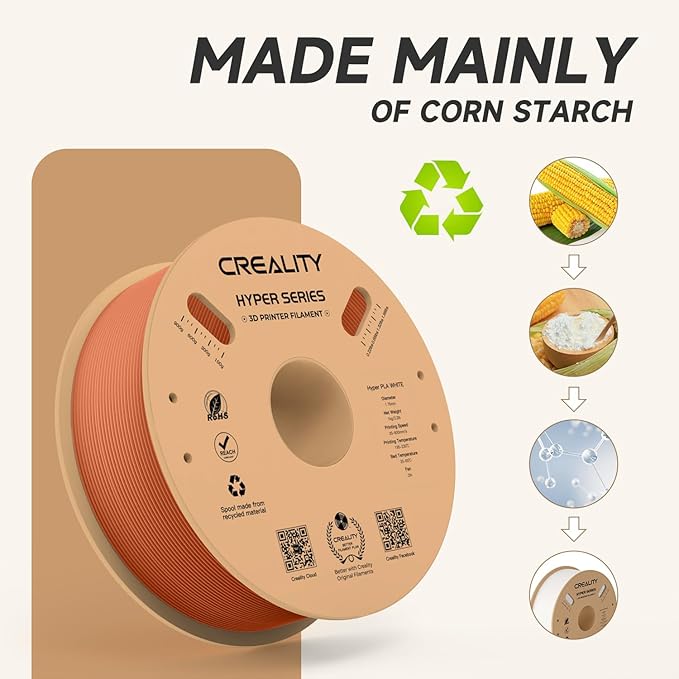 Official Creality Hyper PLA Filament 1.75mm, High Speed PLA 30-600mm/s Rapid 3D Printer Filament, Dimensional Accuracy +/-0.02mm, Fit Most FDM 3D Printers, 1KG(2.2lbs) Spool Burnt Orange - Image 5