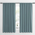 NICETOWN Greyish Blue Blackout Curtains Panels for Window, Thermal Insulated Rod Pocket Blackout Drapes/Draperies for Living Room (2 Panels, W62 x L63 inches) by NICETOWN