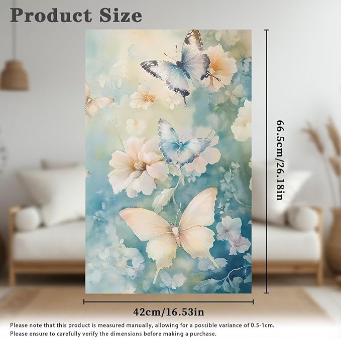 Butterfly Flower Headrest Cover Sofa Headrest Protective Covers Anti-Fade Couch Back Cover Washable Chair Headrest Protector Cover for Home & Office Furniture - Image 7
