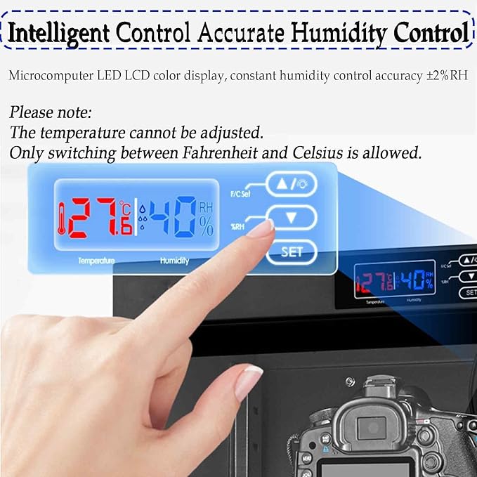 100L Electronic Camera Storage Dry Cabinet, 5 Layers Camera Digital Dehumidifying Dry Box for Lens and Electronic Equipment Storage - Image 3