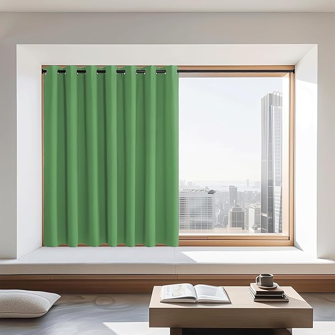 NICETOWN Blackout Curtains 72 inches Long, Grommet Privacy Window Treatment Thermal Insulated Room Darkening Sliding Glass Door Drape for Bedroom Living Room, 1 Panel, W100 x L72, Froest Green by NICETOWN
