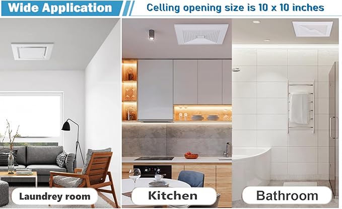 Nalle Ventilation Fan Ceiling Bathroom Exhaust Fan Extractor Fan (No Attic Access Required) (120 CFM 1.2 Sones) （Style B） - Image 2