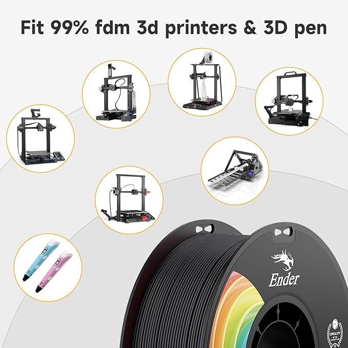 Official Creality PLA Filament Pro Black, 1.75mm 3D Printer Filament, Ender PLA + (Plus) Printing Filament, 1kg Spool (2.2lbs), Dimensional Accuracy ±0.02mm. Fit Most FDM Printers - Image 5