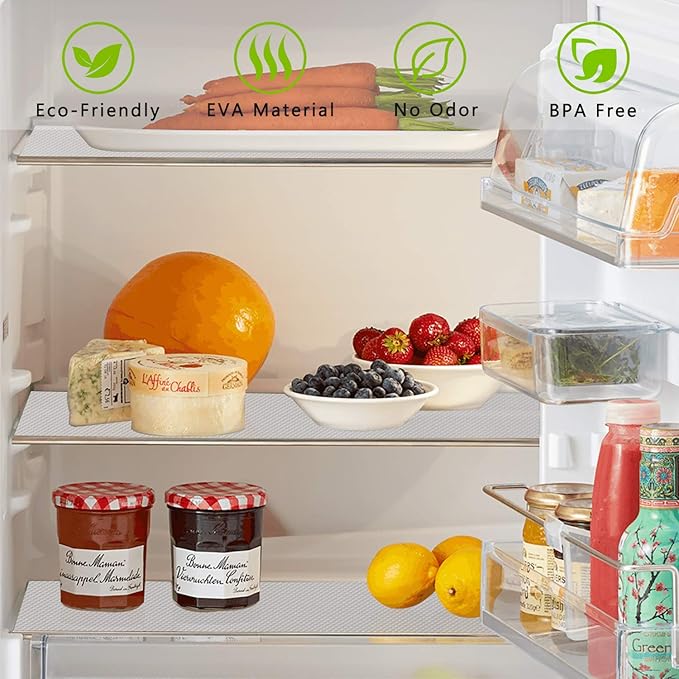 Kitchen Shelf Liner Drawer Liners, Non-Adhesive Refrigerator Liners Waterproof Fridge Mats with Strong Durable Kitchen Cabinets Mat for Drawers, Shelves, Pantry - Image 5