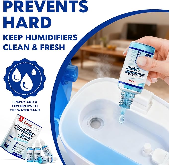 Humidifier Treatment Drops Concentrate Cleaner Reduces Buildup & Scaling, Deodorizes Water, Fits All Models, 400+ Day Supply, 4PK - Image 7