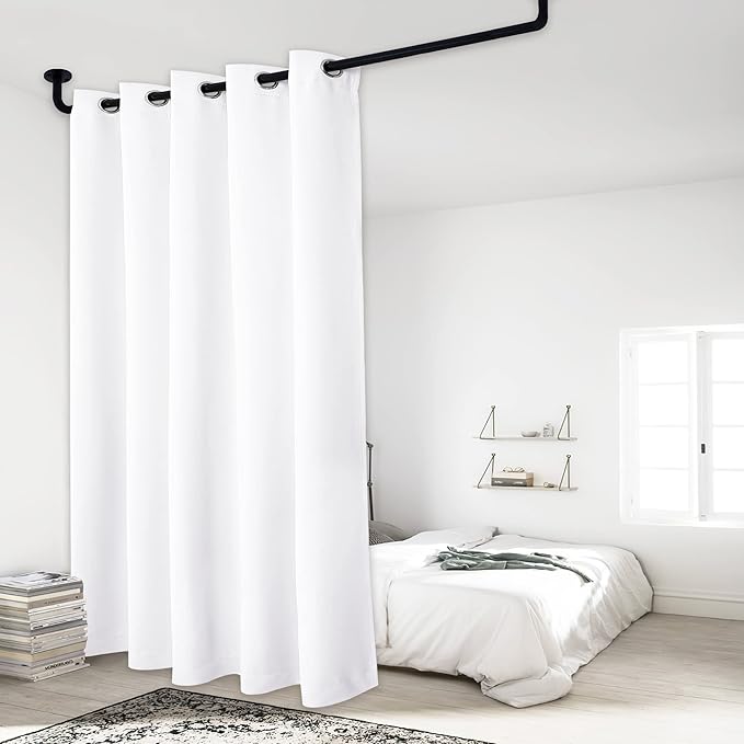 NICETOWN Full Shading Curtains for Patio Door, Super Heavy-Duty Thermal Backing Sliding Glass Door Drape, Privacy Assured Window Treatment(70 inches W x 84 inches L Each Panel, White) - Image 9