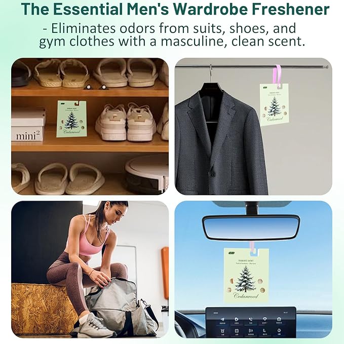 13 Packs Cedar Sachet Bags for Drawer and Closet, Fresh Scents Drawer Deodorizers Long Lasting Air Freshener for Home House Fragrance, Cedar for Closets Car Air Frehener - Image 7