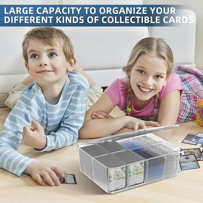 Transparent Trading Card Storage Box-Holds 2000+ Loose Cards-Plastic Card Deck Box for Baseball Cards/for Toploaders/for Graded Card/for MTG/for Magnetic Etc. - Image 6