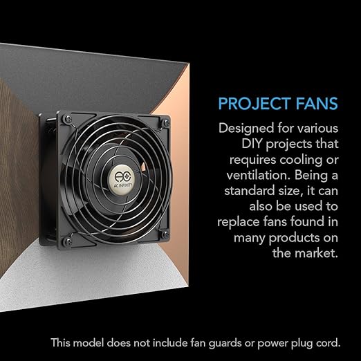 AC Infinity AXIAL 1238W, Muffin Fan, 120V AC 120mm x 38mm High Speed, for DIY Cooling Ventilation Exhaust Projects - Image 3