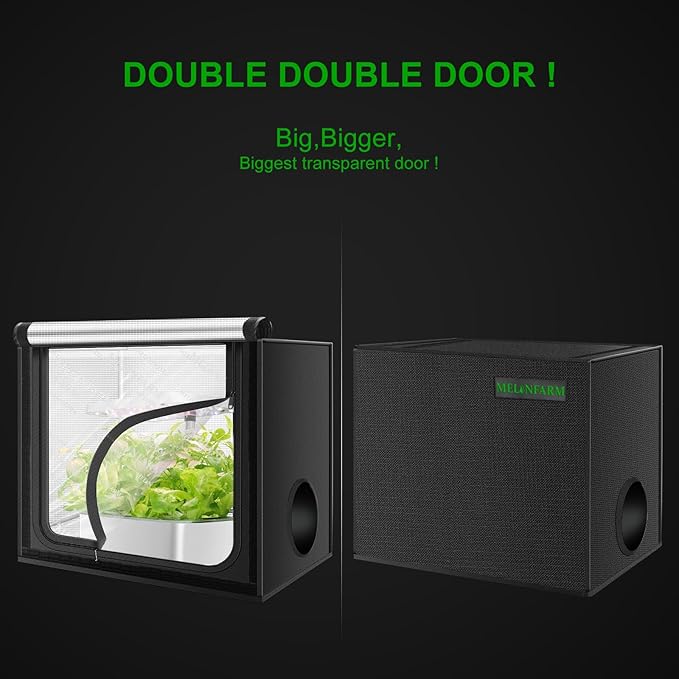 MELONFARM 24"x16"x20" Grow Tent, Double Transparent Viewing Door Indoor Grow Tent, Growing Tent with High Reflective Mylar & Floor Tray, Plant Tent for Indoor Hydroponics Growing - Image 3