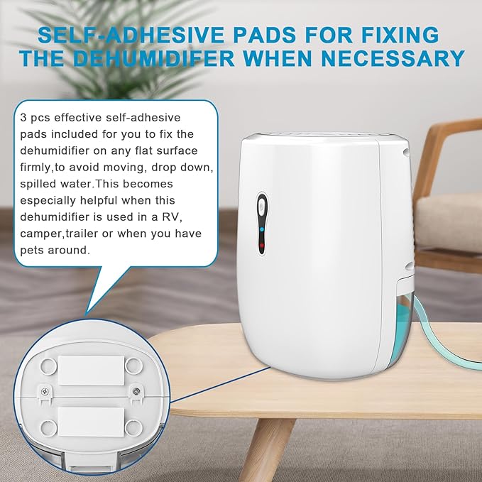 Dehumidifier with Drain Hose. Litever Small Portable Dehumidifier. Auto-OFF. Drain Hose for Continuous Drainage. Effective for Small Bathroom Pantry Closet Basement Wardrobe Gun safe RV Trailer Camper - Image 7