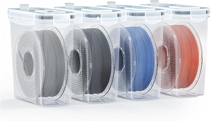 AMZPro Filament Storage Box - 4 Pack Filaments Container for 3D Printing Filaments Sealing and Protection - Portale Filament Storage with Desiccant,Water-Proof and Dust-Proof 4.0L(9.03 * 8 * 3) by Unknown