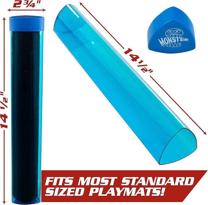 The Original Monster Prism Playmat Tube (Blue 2pk) -Easy In and Out Case Design, Holder Won't Roll Off Surfaces-TCG Game Mat Storage Compatible with MTG Magic: The Gathering & other Trading Card Games - Image 4