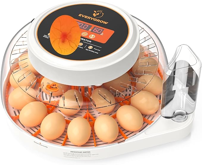 Incubators for Hatching Eggs, 22 Eggs Smart Incubator with Automatic Egg Turning and Humidity Control, Automatic Water Adding for Hatching Chicken, Duck, Quail Goose [2025 Upgrade] by EVERYGROW