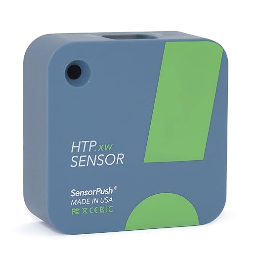 SensorPush HTP.xw Smart Temperature Sensor & Humidity Sensor - Thermometer, Barometer, & Hygrometer w/App Monitoring - Premium Heat Index, Barometric Pressure Gauge, Temperature and Humidity Monitor by SensorPush