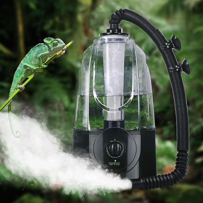 Coospider 3.8L Reptile Fogger Mister, Quiet Reptile Humidifier for Reptiles Tank, Terrarium Humidifiers with Extended Tube, Automatic Reptile Misting System for Reptiles Amphibians Herps Vivarium by Coospider