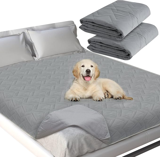 Waterproof Blanket 2 Pack Dog Bed Cover with Non-Skid Bottom, Couch Cover for Dogs, Mattress Protector Furniture Protector, Bed Couch Sofa(52" X 82") by Moonsea