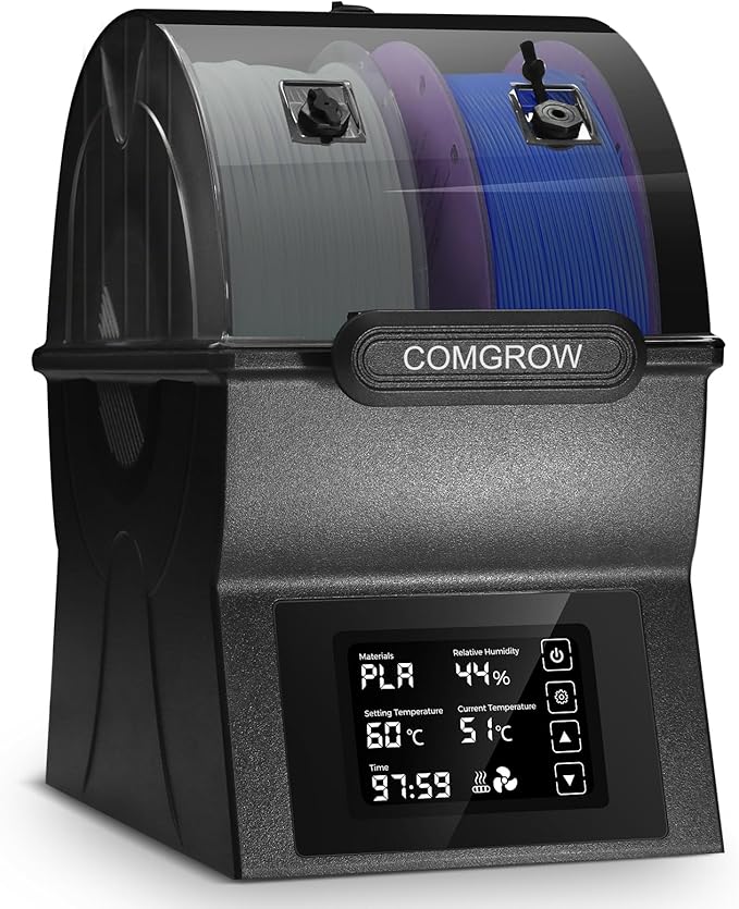 Comgrow Filament Dryer Box, SH02 Dry Box Filament Sealed Storage Box 3D Printer 2 Spools Holder with PTC Fast Heater, Filament Dehydrator with Touch Screen Compatible with PLA PETG TPU ABS 1.75/2.85mm by Comgrow