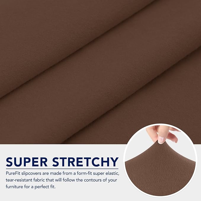 PureFit 100% Dual Waterproof Couch Cover Slipcovers for Couches and Sofas - Stretch Non Slip Fleece Sofa Covers Washable, Leakproof Furniture Protector for Kids, Pets, Dog (Sofa, Brown) - Image 5