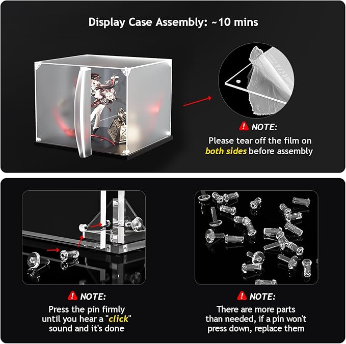 Acrylic Display Case for Collectibles Assemble Clear Acrylic Display Box for Lego Alternative Glass Case for Showcasing Figures Doll Toys Home Storage(6x6x8 inch, 15x15x20 cm) - Image 6