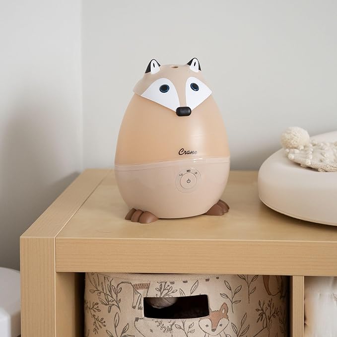 Crane Baby Mini Adorable Red Fox Baby Humidifier, 0.5 Gal Cool Mist Humidifiers with Aroma Tray and Nightlight, Whisper Quiet Ultrasonic Humidifier for Baby and Toddler Room, Congestion Relief - Image 3