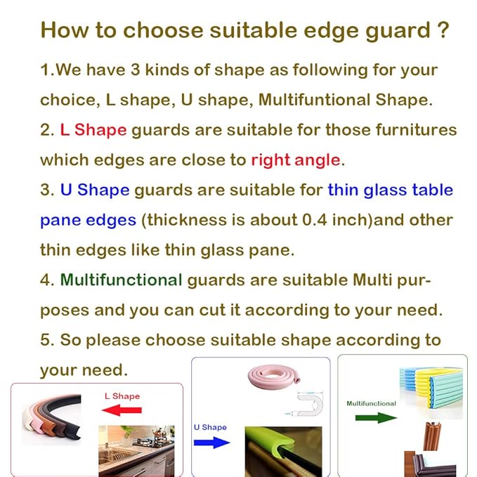 M2cbridge L Shape Extra Thick Furniture Table Edge Protectors Foam Baby 6.5 Ft (Brown) - Image 6