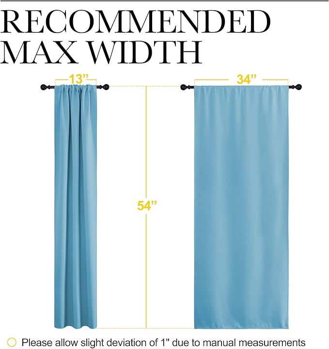 NICETOWN Kitchen Curtains for Small Windows, Privacy Thermal Insulated Blackout Curtains & Drapes for Boys Room (Teal Blue, 34" Wide by 54" Long, 2 Pieces) - Image 7