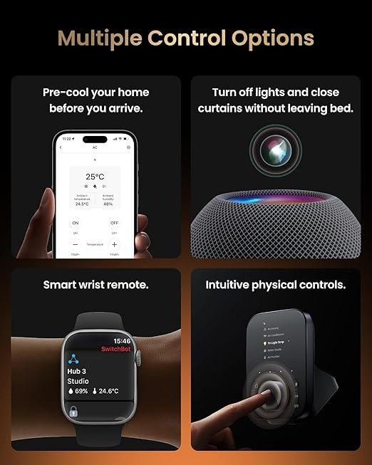 SwitchBot Hub 3 (3rd Gen) Smart Home Command Center: Screen + Physical Dial, IR Remote Hub for TVs/ACS, Temp/Humidity Sensor (±0.2°C), Matter Bridge, Bluetooth 200m, Works on 2.4GHz WiFi - Image 8