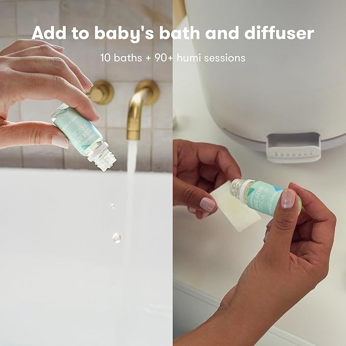 Frida Baby Breathefrida Vapor Bath Drops, Baby Congestion Relief with Eucalyptus Essential Oil for Humidifier, Aromatherapy Oil Help Baby Breathe Easy - Image 4