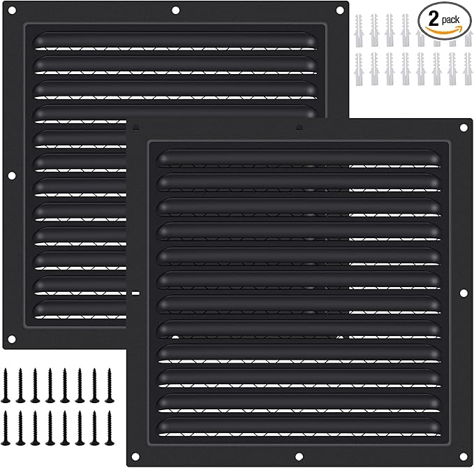 2 Pcs Attic Vent 10" X 10" Shed Vents Metal Gable Vents for Houses Wall Vent with Screen Vent Covers for Home Garage Attic Ceiling, Boost Ventilation and Guard Against Moisture by SelNatural