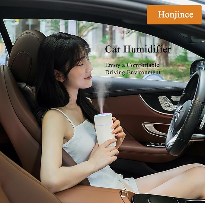 Humidifier, Humidifiers for Bedroom with Colorful Atmosphere Lights,2 Mist Modes Quiet, Easy to Clean, Small Portable for Plants, Baby, Car, Travel and Office(White) - Image 5
