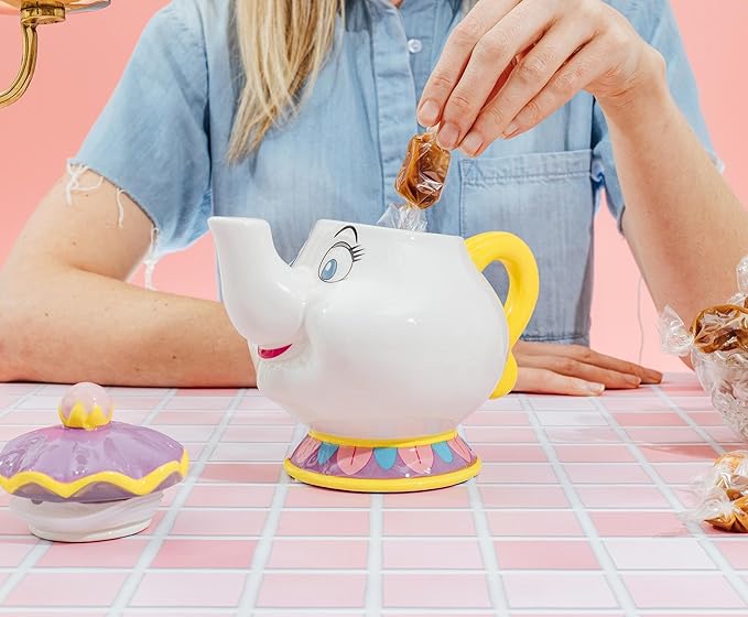 Silver Buffalo Disney Beauty and the Beast Mrs. Potts Teapot 3D Sculpted Ceramic Cookie Snack Candy Jar (Small) - Image 8