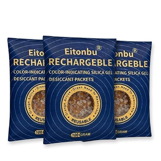 Orange Indicating Silica Gel Desiccant, Rechargeable Moisture Absorbers for 3D Filament, Gun Safe, Camera & Storage. Cobalt Free, Reusable Beads Change Color (Orange to Green) 3Pack(100 Gram) by Eitonbu