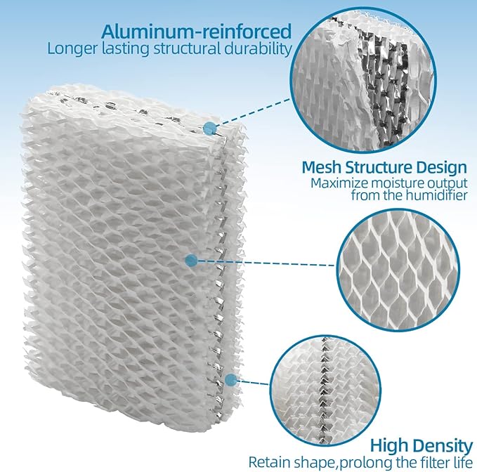 Alocs WF813 Humidifier Filter Replacement for Relion - RCM832 RCM-832N Procare PCWF813 Protec WF813 Equate EQ-2119-UL EQWF813 Cool Mist Humidifiers Wick Filters (Pack of 4) - Image 3