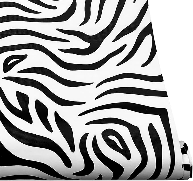 SimpleLife4U Self Adhesive Furniture Protect Paper Moisture Proof Shelf Liner 300cm,Zebra Stripe Valentine's Day Gift - Image 3