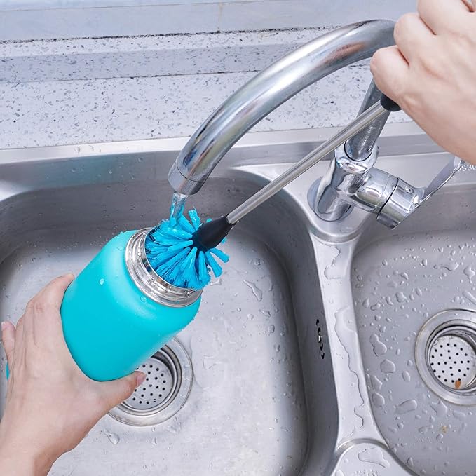 Stainless Steel Water Bottle Brush, Long Handle Scrubbing Brush, Built for Cleaning Sports Bottles, Baby Bottles, Cups, Coffee Mugs, Glasswares, Wine Decanters, Flask, 2 Pack, 13 in - Image 6