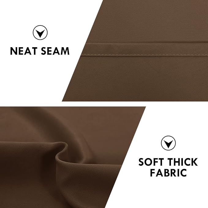 DWCN Blackout Curtains for Bedroom - Thermal Insulated Privacy Energy Saving Rod Pocket Drapes for Living Room, W 38 x L 63 Inch, Brown, Set of 2 - Image 6