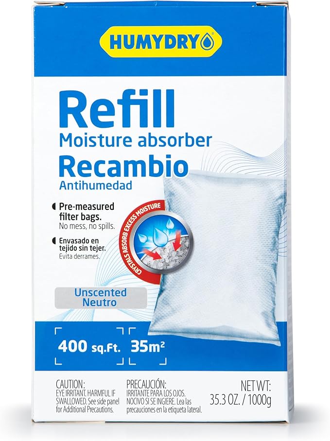 HUMYDRY Moisture Absorber Refills for 35.3 Oz Dehumidifier Device, Pack of 6 Unscented Humidity Absorber Bags, Non Electric Refill Pouches For Basements Garages Offices RVs and Large Enclosed Spaces - Image 2