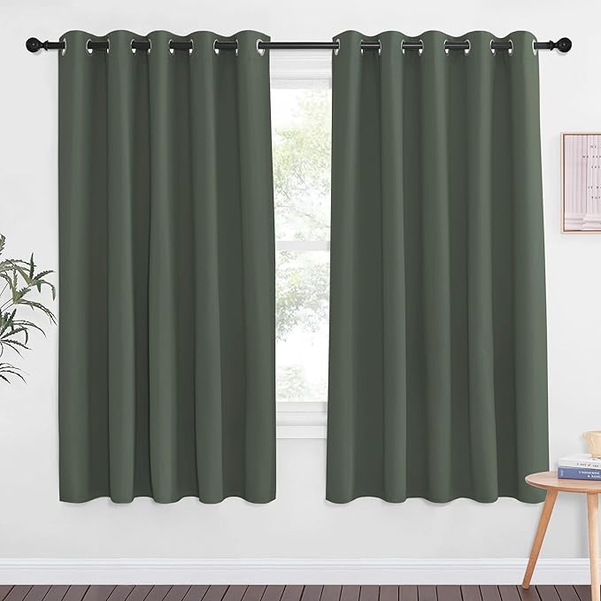 NICETOWN Blackout Curtain Drape for Bedroom - Grommet Noise Reducing Thermal Insulated Room Darkening Window Treatment for Living Room (1 Panel, Dark Mallard, W66 x L66 Inch) by NICETOWN
