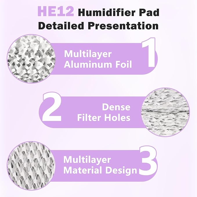 10 Humidifier Filter Water Panel Compatible with Clean Comfort HE12, HE12A, HE12M, HE12MM, 2 Pack Whole House Humidifier Replacement Water Panel - Image 3