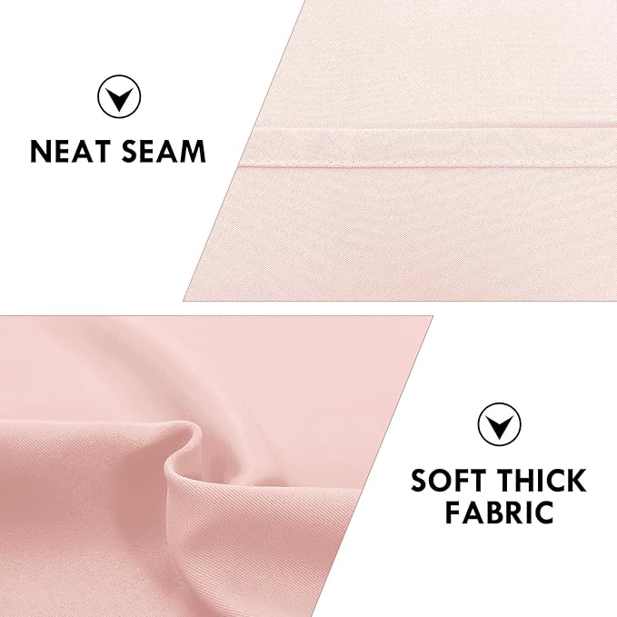 DWCN Blackout Curtains – Thermal Insulated, Energy Saving & Noise Reducing Bedroom and Living Room Curtains, Blush Pink, W 52x L 84 Inch, Set of 2 Rod Pocket Curtain Panels - Image 6