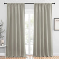 NICETOWN Blackout Curtains for Living Curtains, Room Darkening Window Curtain Panels, Easy-Care Solid Thermal Insulated Draperies/Drapes for Daughter Room (Natural, 2 Panels, 52 by 95) by NICETOWN